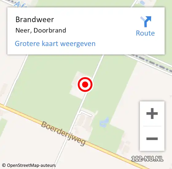 Locatie op kaart van de 112 melding: Brandweer Neer, Doorbrand op 24 augustus 2015 01:18