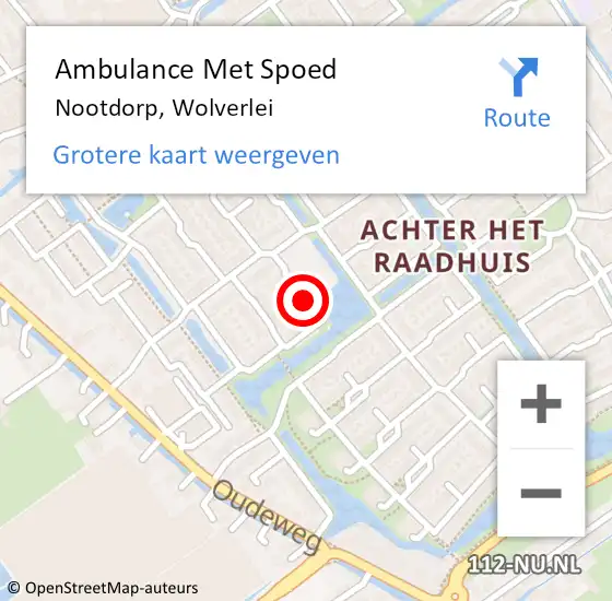 Locatie op kaart van de 112 melding: Ambulance Met Spoed Naar Nootdorp, Wolverlei op 24 augustus 2015 05:07