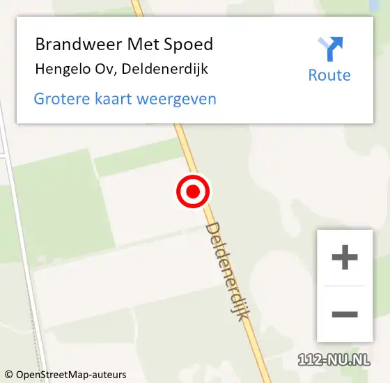 Locatie op kaart van de 112 melding: Brandweer Met Spoed Naar Hengelo Ov, Deldenerdijk op 24 augustus 2015 07:12