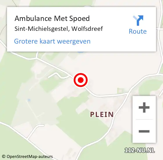 Locatie op kaart van de 112 melding: Ambulance Met Spoed Naar Sint-Michielsgestel, Wolfsdreef op 24 augustus 2015 07:14