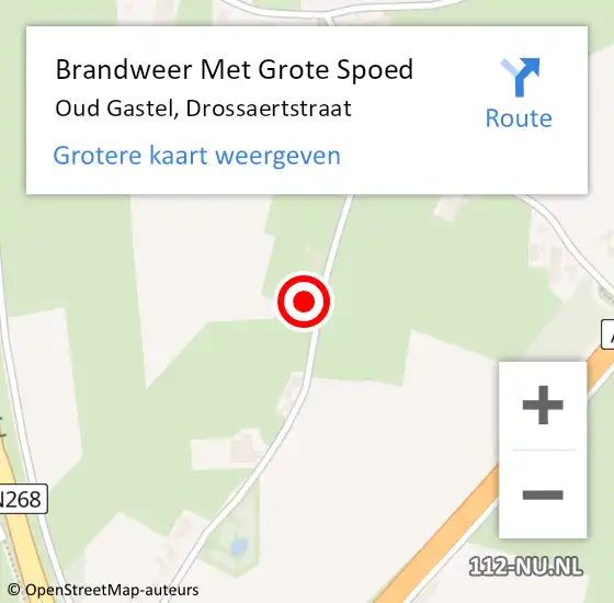 Locatie op kaart van de 112 melding: Brandweer Met Grote Spoed Naar Oud Gastel, Drossaertstraat op 24 augustus 2015 08:33