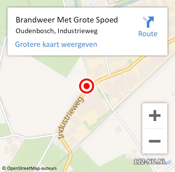 Locatie op kaart van de 112 melding: Brandweer Met Grote Spoed Naar Oudenbosch, Industrieweg op 24 augustus 2015 09:04