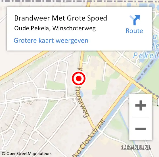 Locatie op kaart van de 112 melding: Brandweer Met Grote Spoed Naar Oude Pekela, Winschoterweg op 13 september 2013 09:11
