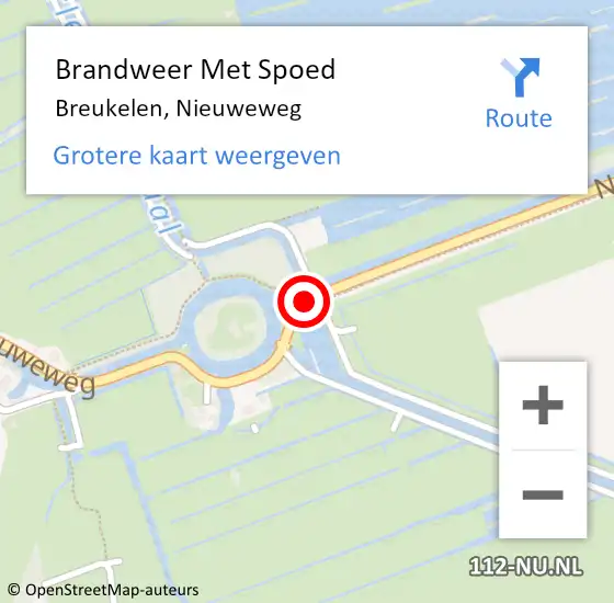 Locatie op kaart van de 112 melding: Brandweer Met Spoed Naar Breukelen, Nieuweweg op 24 augustus 2015 11:29