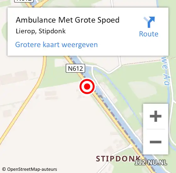 Locatie op kaart van de 112 melding: Ambulance Met Grote Spoed Naar Lierop, Stipdonk op 24 augustus 2015 11:50