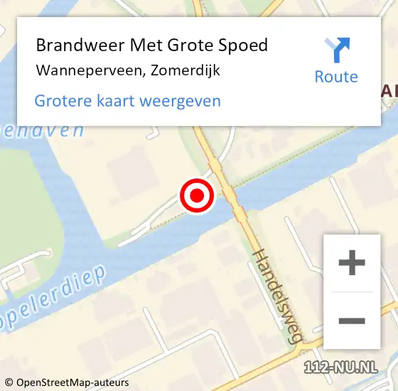 Locatie op kaart van de 112 melding: Brandweer Met Grote Spoed Naar Wanneperveen, Zomerdijk op 24 augustus 2015 13:22