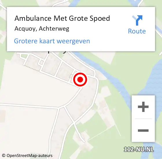 Locatie op kaart van de 112 melding: Ambulance Met Grote Spoed Naar Acquoy, Achterweg op 24 augustus 2015 17:24