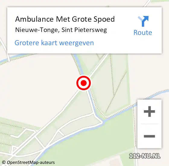 Locatie op kaart van de 112 melding: Ambulance Met Grote Spoed Naar Nieuwe-Tonge, Sint Pietersweg op 24 augustus 2015 17:47