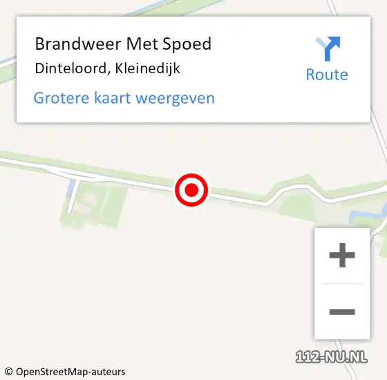 Locatie op kaart van de 112 melding: Brandweer Met Spoed Naar Dinteloord, Kleinedijk op 24 augustus 2015 17:52