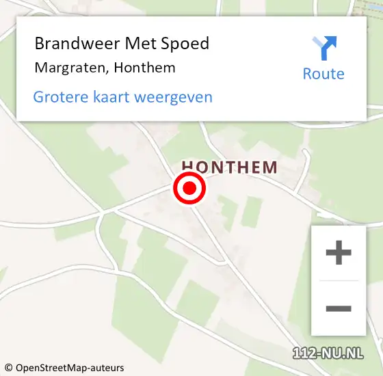 Locatie op kaart van de 112 melding: Brandweer Met Spoed Naar Margraten, Honthem op 24 augustus 2015 19:03