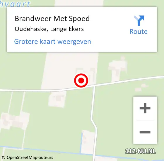 Locatie op kaart van de 112 melding: Brandweer Met Spoed Naar Oudehaske, Lange Ekers op 24 augustus 2015 19:44