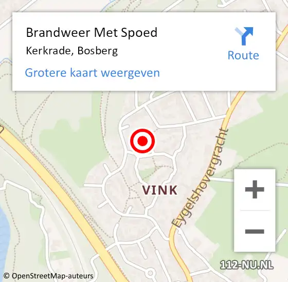 Locatie op kaart van de 112 melding: Brandweer Met Spoed Naar Kerkrade, Bosberg op 24 augustus 2015 20:55