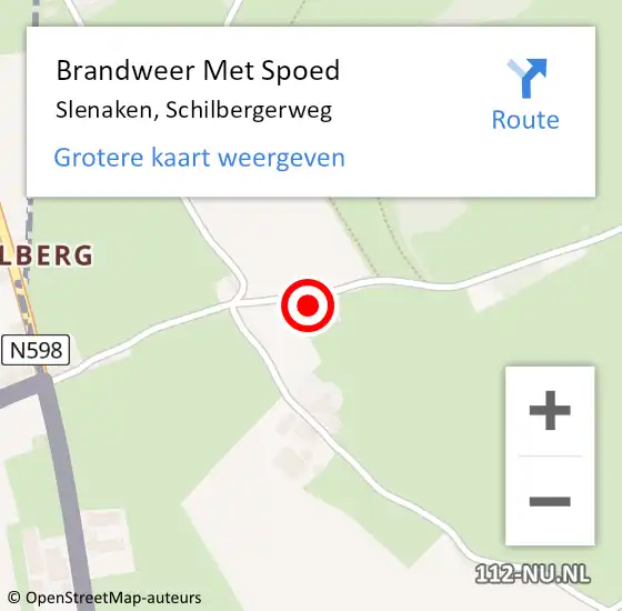 Locatie op kaart van de 112 melding: Brandweer Met Spoed Naar Slenaken, Schilbergerweg op 24 augustus 2015 21:21