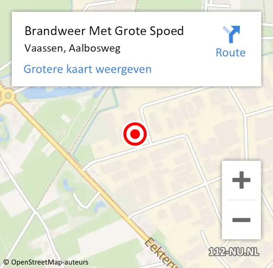 Locatie op kaart van de 112 melding: Brandweer Met Grote Spoed Naar Vaassen, Aalbosweg op 25 augustus 2015 04:19