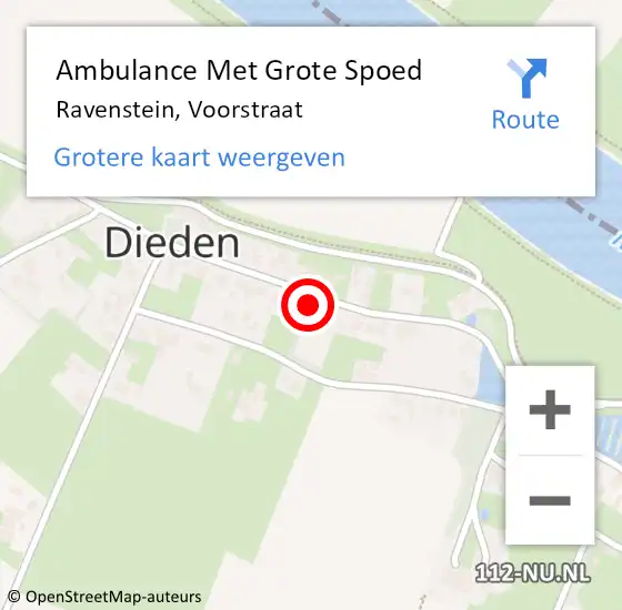 Locatie op kaart van de 112 melding: Ambulance Met Grote Spoed Naar Ravenstein, Voorstraat op 25 augustus 2015 05:30