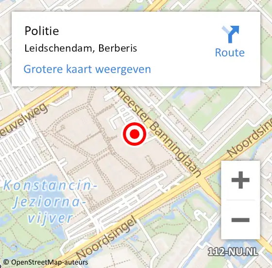 Locatie op kaart van de 112 melding: Politie Leidschendam, Berberis op 25 augustus 2015 13:44