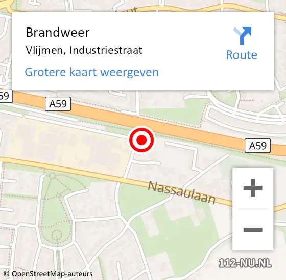 Locatie op kaart van de 112 melding: Brandweer Vlijmen, Industriestraat op 18 november 2013 14:12