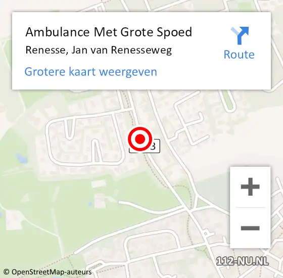 Locatie op kaart van de 112 melding: Ambulance Met Grote Spoed Naar Renesse, Jan van Renesseweg op 25 augustus 2015 14:56