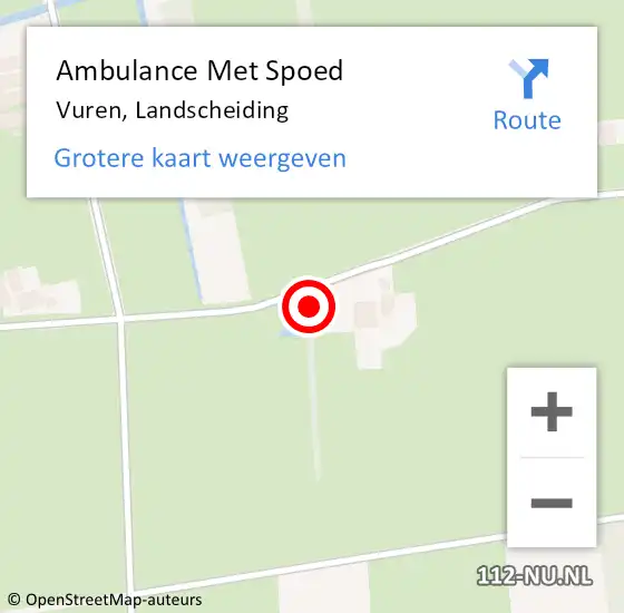 Locatie op kaart van de 112 melding: Ambulance Met Spoed Naar Vuren, Landscheiding op 25 augustus 2015 16:13