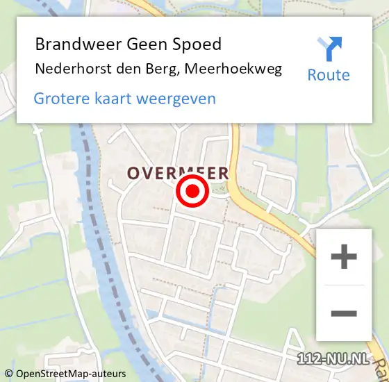 Locatie op kaart van de 112 melding: Brandweer Geen Spoed Naar Nederhorst den Berg, Meerhoekweg op 25 augustus 2015 20:06