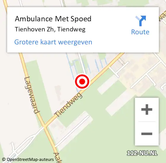 Locatie op kaart van de 112 melding: Ambulance Met Spoed Naar Tienhoven, Tiendweg op 25 augustus 2015 20:37