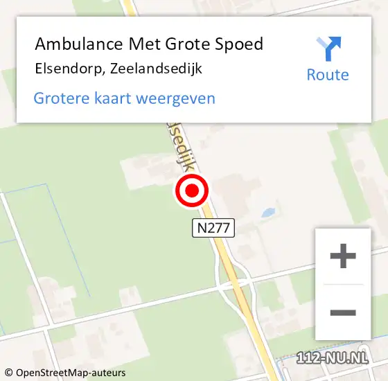 Locatie op kaart van de 112 melding: Ambulance Met Grote Spoed Naar Elsendorp, Zeelandsedijk op 26 augustus 2015 13:04