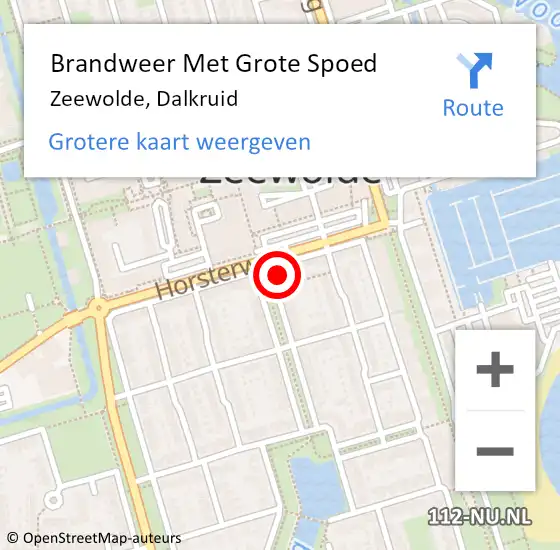 Locatie op kaart van de 112 melding: Brandweer Met Grote Spoed Naar Zeewolde, Dalkruid op 26 augustus 2015 14:13