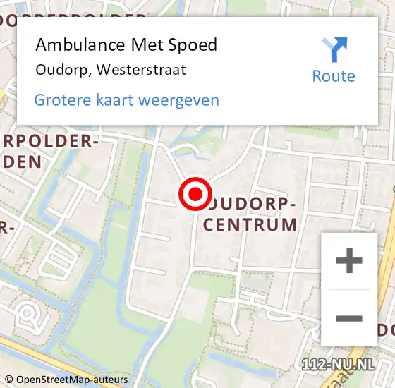 Locatie op kaart van de 112 melding: Ambulance Met Spoed Naar Oudorp, Westerstraat op 26 augustus 2015 15:34