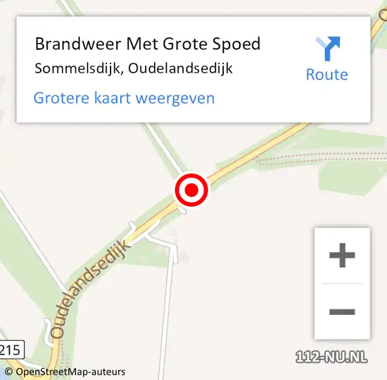 Locatie op kaart van de 112 melding: Brandweer Met Grote Spoed Naar Sommelsdijk, Oudelandsedijk op 26 augustus 2015 20:38