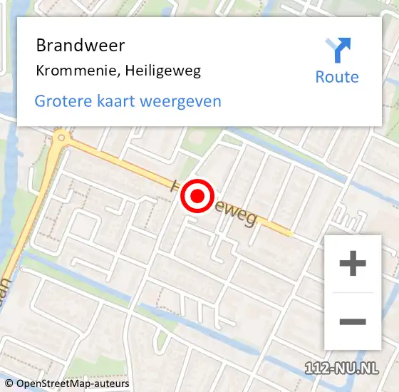 Locatie op kaart van de 112 melding: Brandweer Krommenie, Heiligeweg op 26 augustus 2015 20:57
