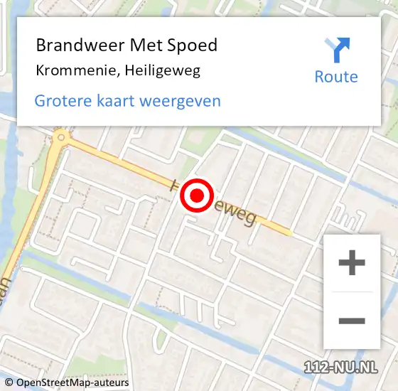 Locatie op kaart van de 112 melding: Brandweer Met Spoed Naar Krommenie, Heiligeweg op 26 augustus 2015 21:07