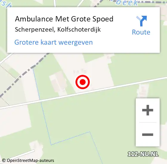 Locatie op kaart van de 112 melding: Ambulance Met Grote Spoed Naar Scherpenzeel, Kolfschoterdijk op 26 augustus 2015 23:07