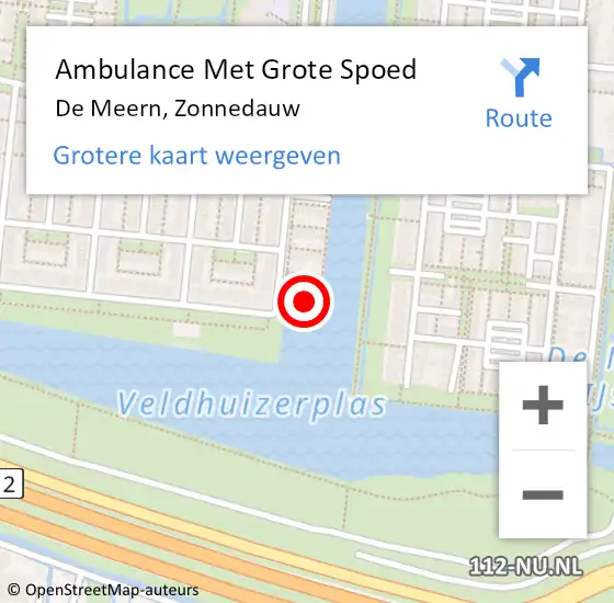 Locatie op kaart van de 112 melding: Ambulance Met Grote Spoed Naar De Meern, Zonnedauw op 26 augustus 2015 23:09