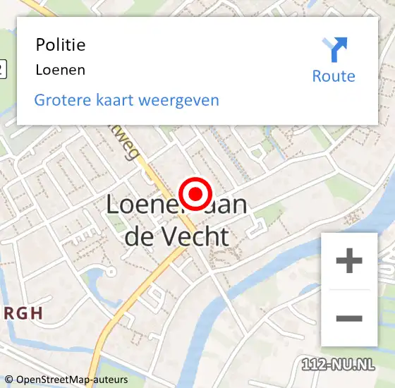 Locatie op kaart van de 112 melding: Politie Loenen op 26 augustus 2015 23:47