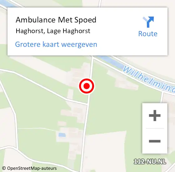 Locatie op kaart van de 112 melding: Ambulance Met Spoed Naar Haghorst, Lage Haghorst op 27 augustus 2015 02:08