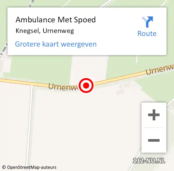 Locatie op kaart van de 112 melding: Ambulance Met Spoed Naar Knegsel, Urnenweg op 27 augustus 2015 09:52