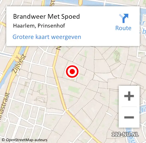 Locatie op kaart van de 112 melding: Brandweer Met Spoed Naar Haarlem, Prinsenhof op 27 augustus 2015 12:21