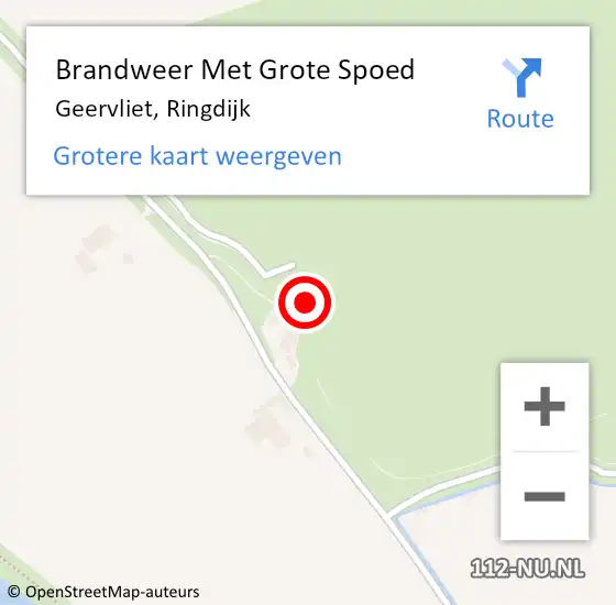 Locatie op kaart van de 112 melding: Brandweer Met Grote Spoed Naar Geervliet, Ringdijk op 27 augustus 2015 13:41