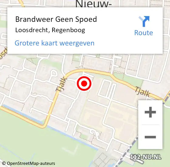 Locatie op kaart van de 112 melding: Brandweer Geen Spoed Naar Loosdrecht, Regenboog op 27 augustus 2015 18:53