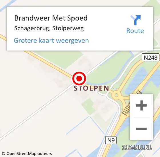 Locatie op kaart van de 112 melding: Brandweer Met Spoed Naar Schagerbrug, Belkmerweg op 27 augustus 2015 23:33