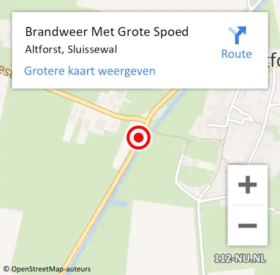 Locatie op kaart van de 112 melding: Brandweer Met Grote Spoed Naar Altforst, Sluissewal op 28 augustus 2015 00:19