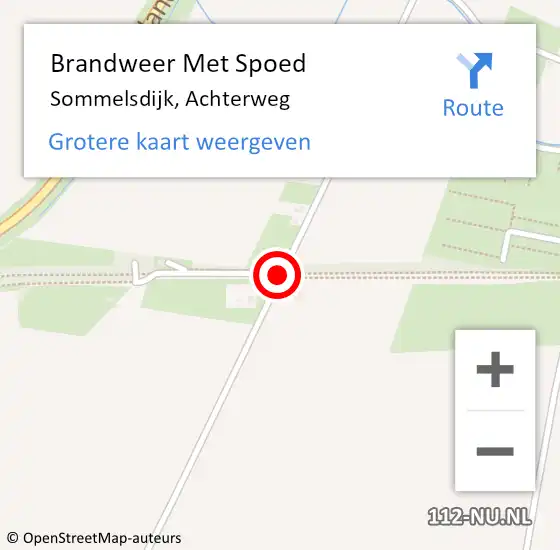 Locatie op kaart van de 112 melding: Brandweer Met Spoed Naar Sommelsdijk, Achterweg op 28 augustus 2015 00:47