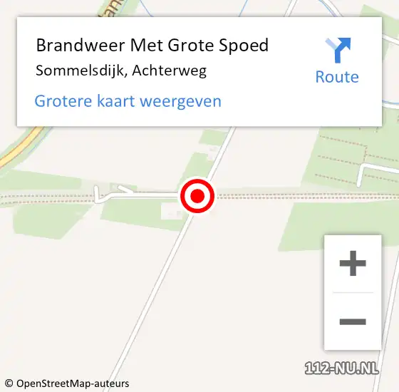 Locatie op kaart van de 112 melding: Brandweer Met Grote Spoed Naar Sommelsdijk, Achterweg op 28 augustus 2015 00:58