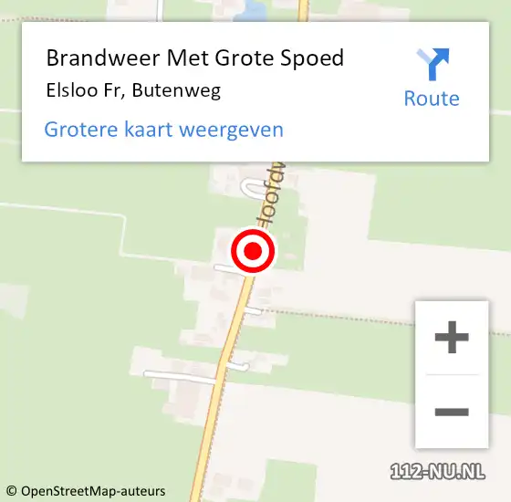 Locatie op kaart van de 112 melding: Brandweer Met Grote Spoed Naar Elsloo Fr, Butenweg op 28 augustus 2015 07:52