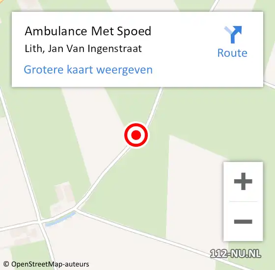 Locatie op kaart van de 112 melding: Ambulance Met Spoed Naar Lith, Jan Van Ingenstraat op 28 augustus 2015 08:12