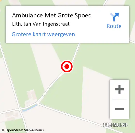 Locatie op kaart van de 112 melding: Ambulance Met Grote Spoed Naar Lith, Jan Van Ingenstraat op 28 augustus 2015 08:13