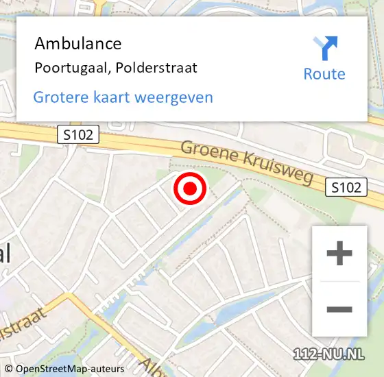 Locatie op kaart van de 112 melding: Ambulance Poortugaal, Polderstraat op 28 augustus 2015 08:19