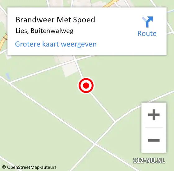 Locatie op kaart van de 112 melding: Brandweer Met Spoed Naar Lies, Buitenwalweg op 28 augustus 2015 11:10