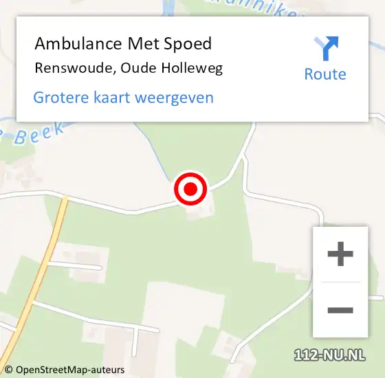 Locatie op kaart van de 112 melding: Ambulance Met Spoed Naar Renswoude, Oude Holleweg op 28 augustus 2015 11:13