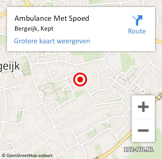 Locatie op kaart van de 112 melding: Ambulance Met Spoed Naar Bergeijk, Kept op 28 augustus 2015 12:16